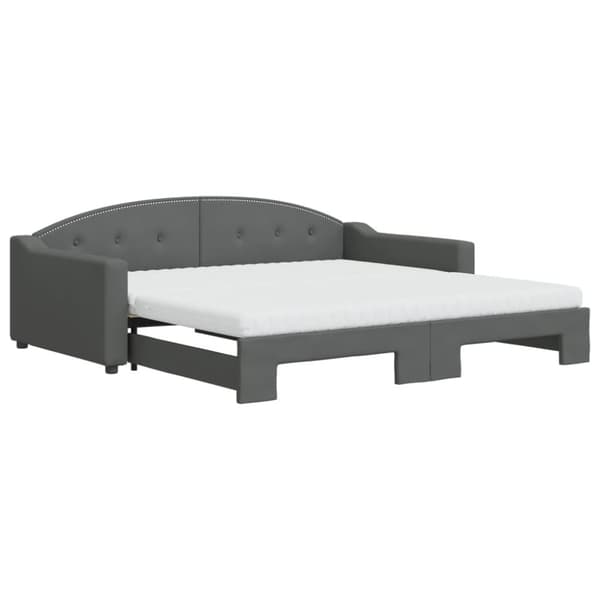 vidaXL daybed med udtræk og madras 100x200 cm stof mørkegrå