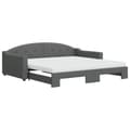 Miniatyrbillede 3 af 11: vidaXL daybed med udtræk og madras 100x200 cm stof mørkegrå