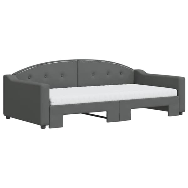 vidaXL daybed med udtræk og madras 100x200 cm stof mørkegrå