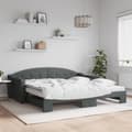 Miniatyrbillede 2 af 11: vidaXL daybed med udtræk og madras 100x200 cm stof mørkegrå