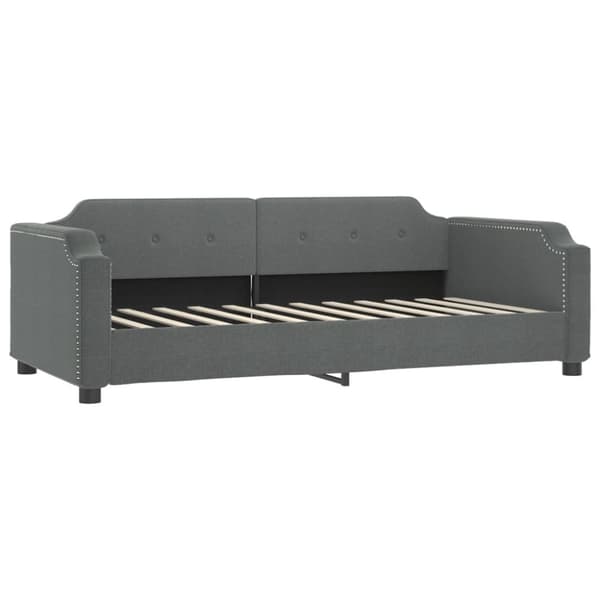 vidaXL daybed med udtræk og skuffer 90x190 cm stof mørkegrå