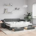 Miniatyrbillede 1 af 11: vidaXL daybed med udtræk og skuffer 90x190 cm stof mørkegrå