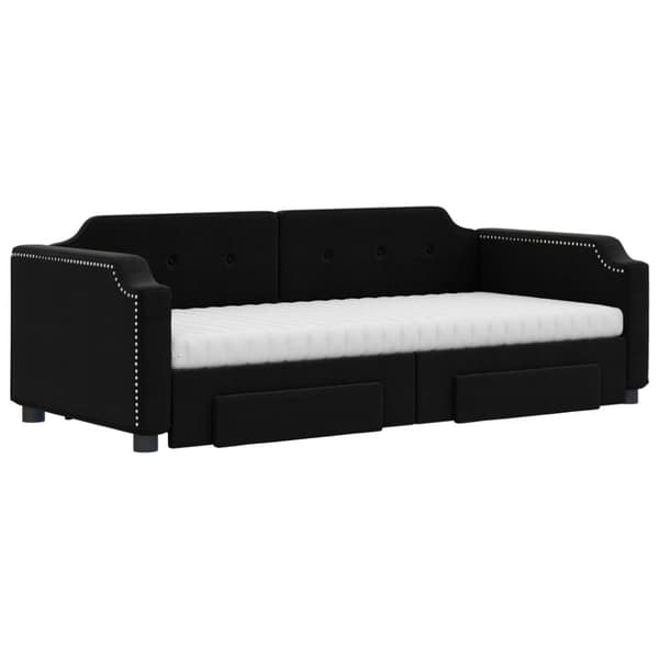 vidaXL daybed med udtræk og skuffer 80x200 cm stof sort