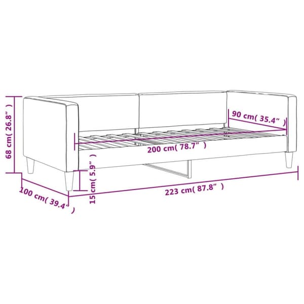 vidaXL daybed 90x200 cm stof cremefarvet