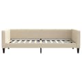 Miniatyrbillede 2 af 8: vidaXL daybed 90x200 cm stof cremefarvet
