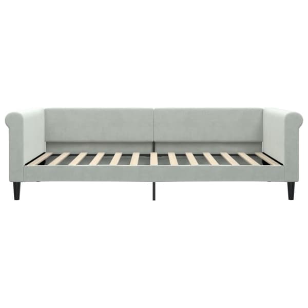 vidaXL daybed 100x200 cm velour lysegrå