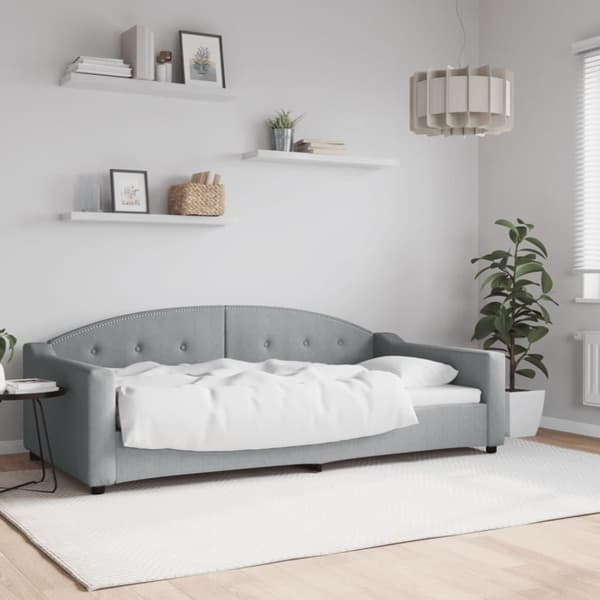 vidaXL Dagbädd ljusgrå 100x200 cm tyg