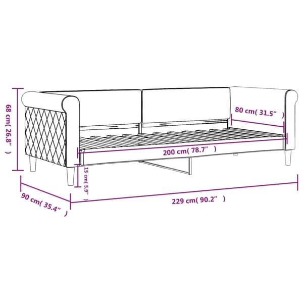 vidaXL Dagbädd mörkgrön 80x200 cm sammet