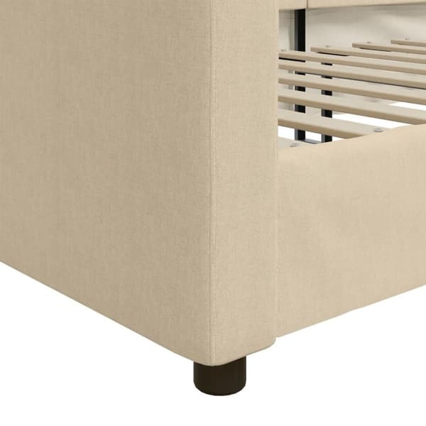 vidaXL daybed 100x200 cm stof cremefarvet