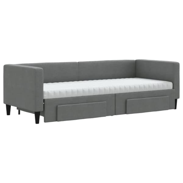 vidaXL daybed med udtræk og skuffer 80x200 cm stof mørkegrå