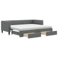 Miniatyrbillede 2 af 11: vidaXL daybed med udtræk og skuffer 80x200 cm stof mørkegrå
