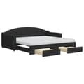 Miniatyrbillede 3 af 11: vidaXL daybed med udtræk og skuffer 90x190 cm stof sort