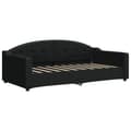 Miniatyrbillede 5 af 11: vidaXL daybed med udtræk og skuffer 90x190 cm stof sort