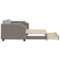 Miniatyrbillede 3 af 11: vidaXL daybed med udtræk og skuffer 90x200 cm stof gråbrun
