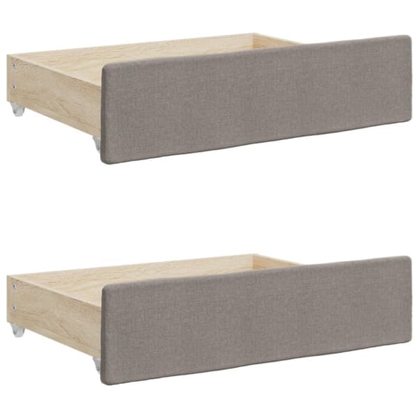vidaXL daybed med udtræk og skuffer 90x200 cm stof gråbrun