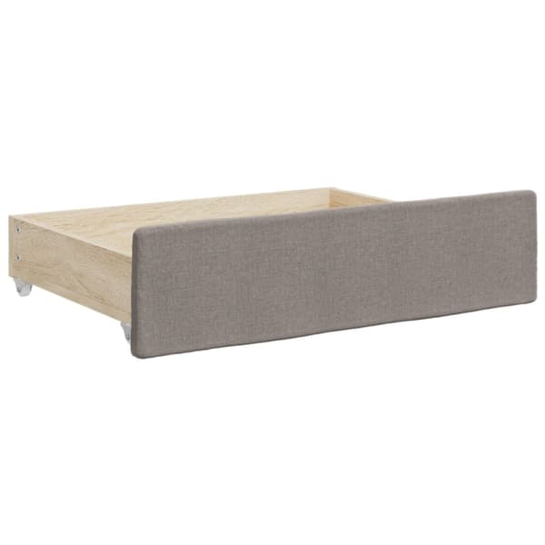 vidaXL daybed med udtræk og skuffer 90x200 cm stof gråbrun