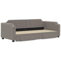 Miniatyrbillede 2 af 11: vidaXL daybed med udtræk og skuffer 90x200 cm stof gråbrun