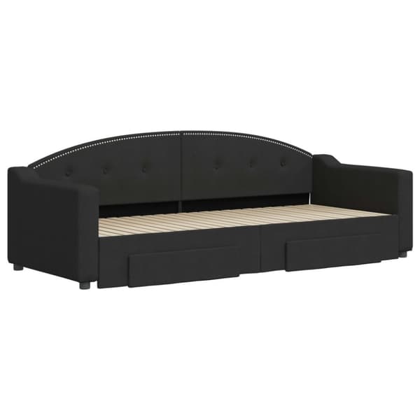 vidaXL daybed med udtræk og skuffer 80x200 cm stof sort