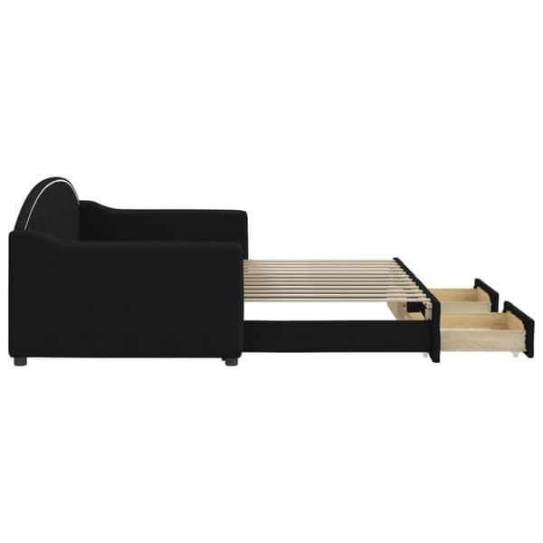 vidaXL daybed med udtræk og skuffer 80x200 cm stof sort