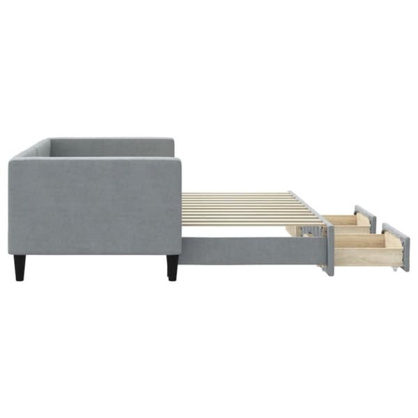 vidaXL daybed med udtræk og skuffer 80x200 cm stof lysegrå