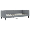 Miniatyrbillede 5 af 11: vidaXL daybed med udtræk og skuffer 80x200 cm stof lysegrå