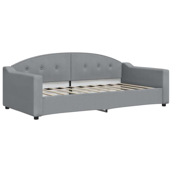 vidaXL daybed med udtræk og skuffer 90x190 cm stof lysegrå