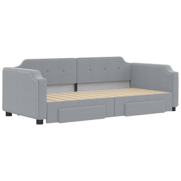 vidaXL daybed med udtræk og skuffer 80x200 cm stof lysegrå