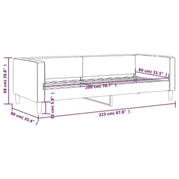 vidaXL Dagbädd gräddvit 80x200 cm tyg