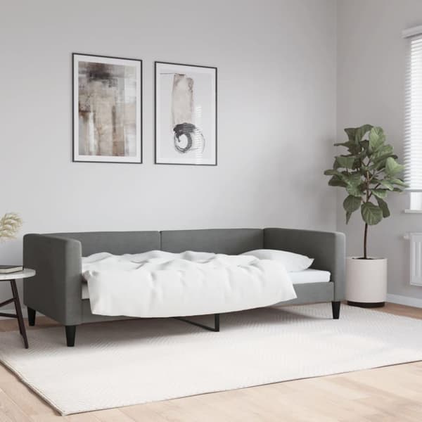 vidaXL Dagbädd mörkgrå 90x190 cm tyg
