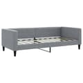 Miniatyrbillede 5 af 11: vidaXL daybed med udtræk og skuffer 90x190 cm stof lysegrå