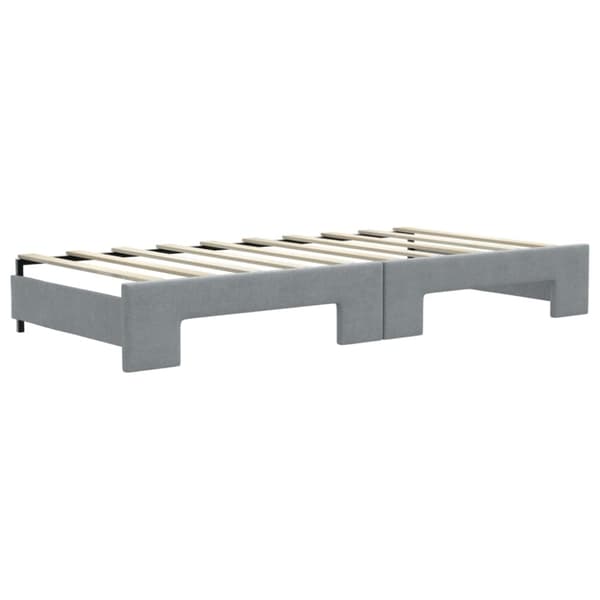 vidaXL daybed med udtræk og skuffer 90x190 cm stof lysegrå