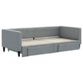Miniatyrbillede 2 af 11: vidaXL daybed med udtræk og skuffer 90x190 cm stof lysegrå