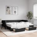 Miniatyrbillede 1 af 11: vidaXL daybed med udtræk og skuffer 90x190 cm stof sort