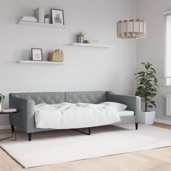 vidaXL daybed 90x190 cm stof lysegrå