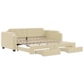 Miniatyrbillede 2 af 11: vidaXL daybed med udtræk og skuffer 80x200 cm stof cremefarvet