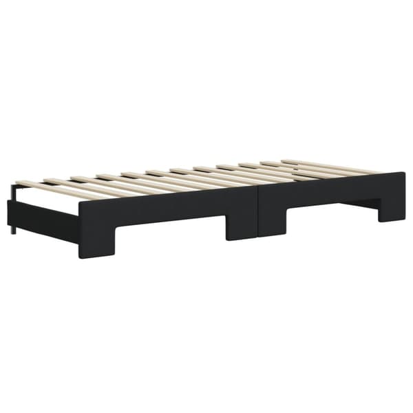 vidaXL daybed med udtræk og skuffer 100x200 cm stof sort
