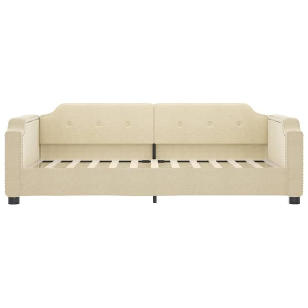 vidaXL daybed med udtræk og skuffer 90x200 cm stof cremefarvet