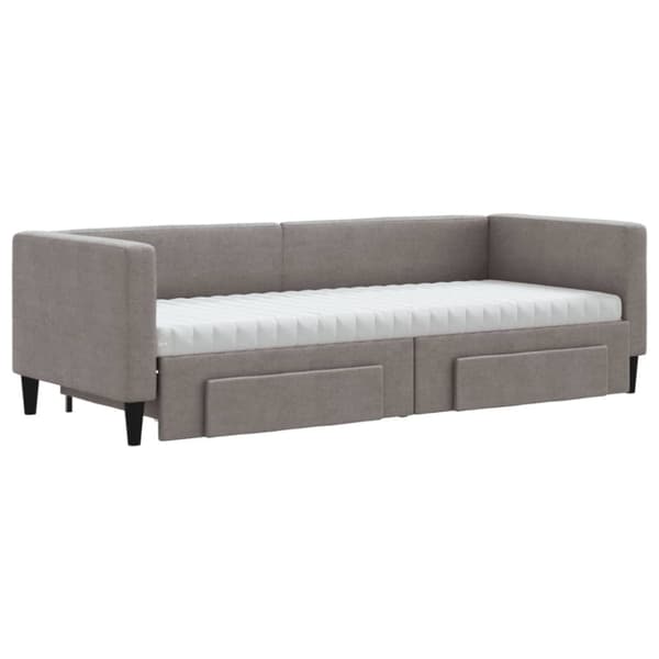vidaXL Dagbädd utdragbar med lådor taupe 80x200 cm tyg
