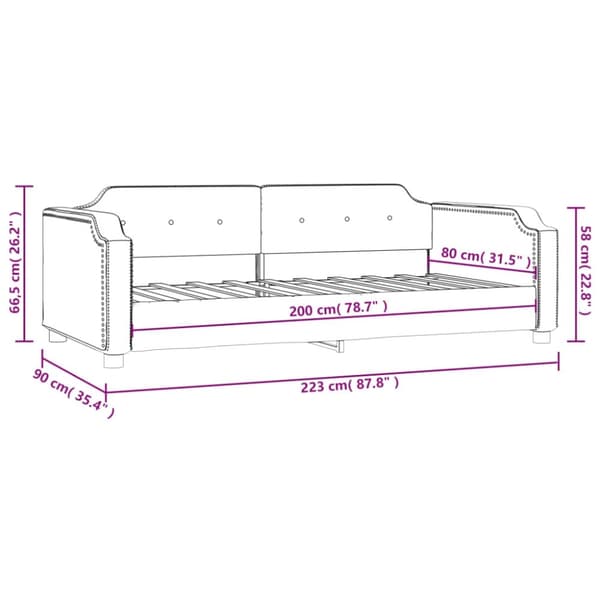 vidaXL daybed 80x200 cm stof lysegrå