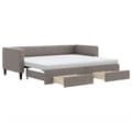 Miniatyrbillede 1 af 11: vidaXL daybed med udtræk og skuffer 80x200 cm stof gråbrun