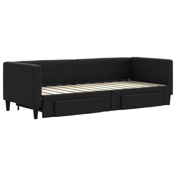 vidaXL daybed med udtræk og skuffer 80x200 cm stof sort