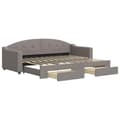 Miniatyrbillede 1 af 11: vidaXL daybed med udtræk og skuffer 80x200 cm stof gråbrun