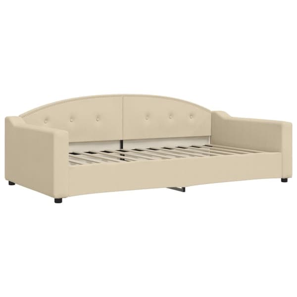 vidaXL daybed med udtræk og skuffer 100x200 cm stof cremefarvet