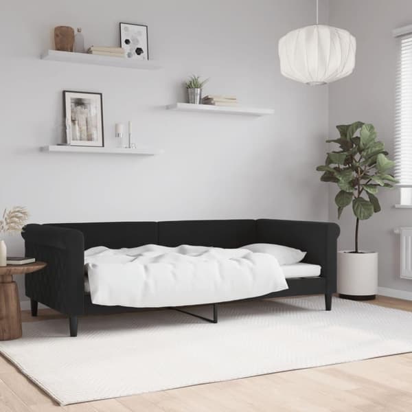 vidaXL Dagbädd svart 90x190 cm sammet