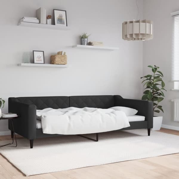 vidaXL Dagbädd svart 100x200 cm tyg