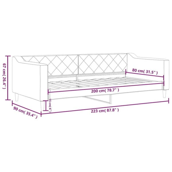 vidaXL daybed 80x200 cm stof lysegrå