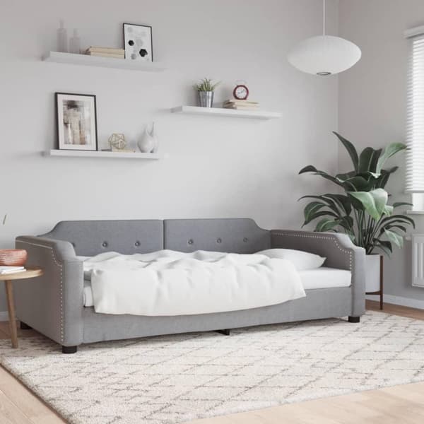 vidaXL daybed 100x200 cm stof lysegrå