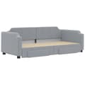 Miniatyrbillede 2 af 11: vidaXL daybed med udtræk og skuffer 90x200 cm stof lysegrå