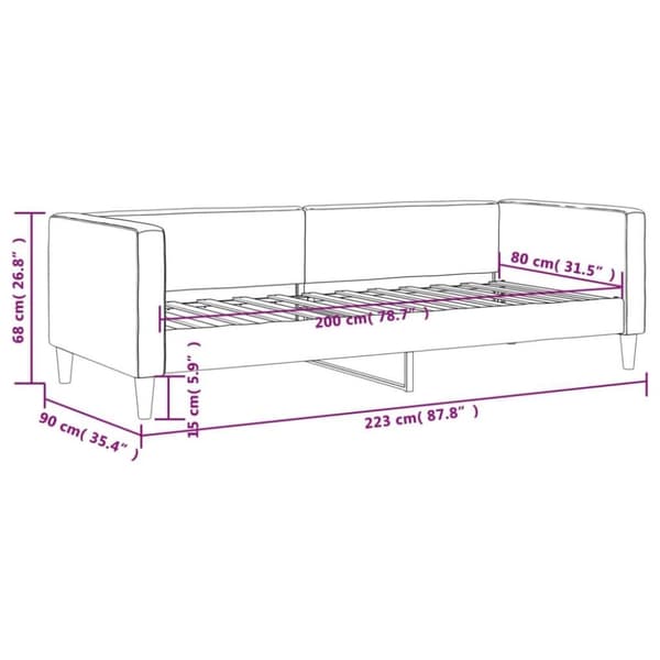 vidaXL daybed 80x200 cm stof lysegrå