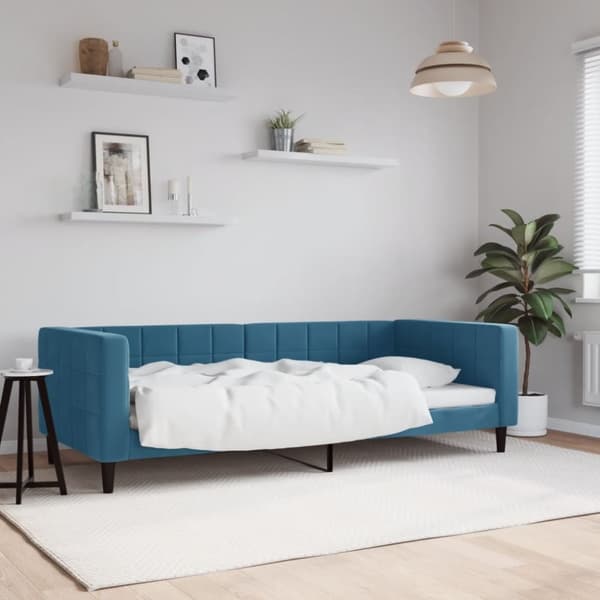 vidaXL daybed 90x200 cm velour blå